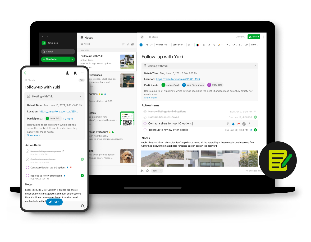 De online Evernote notitie app