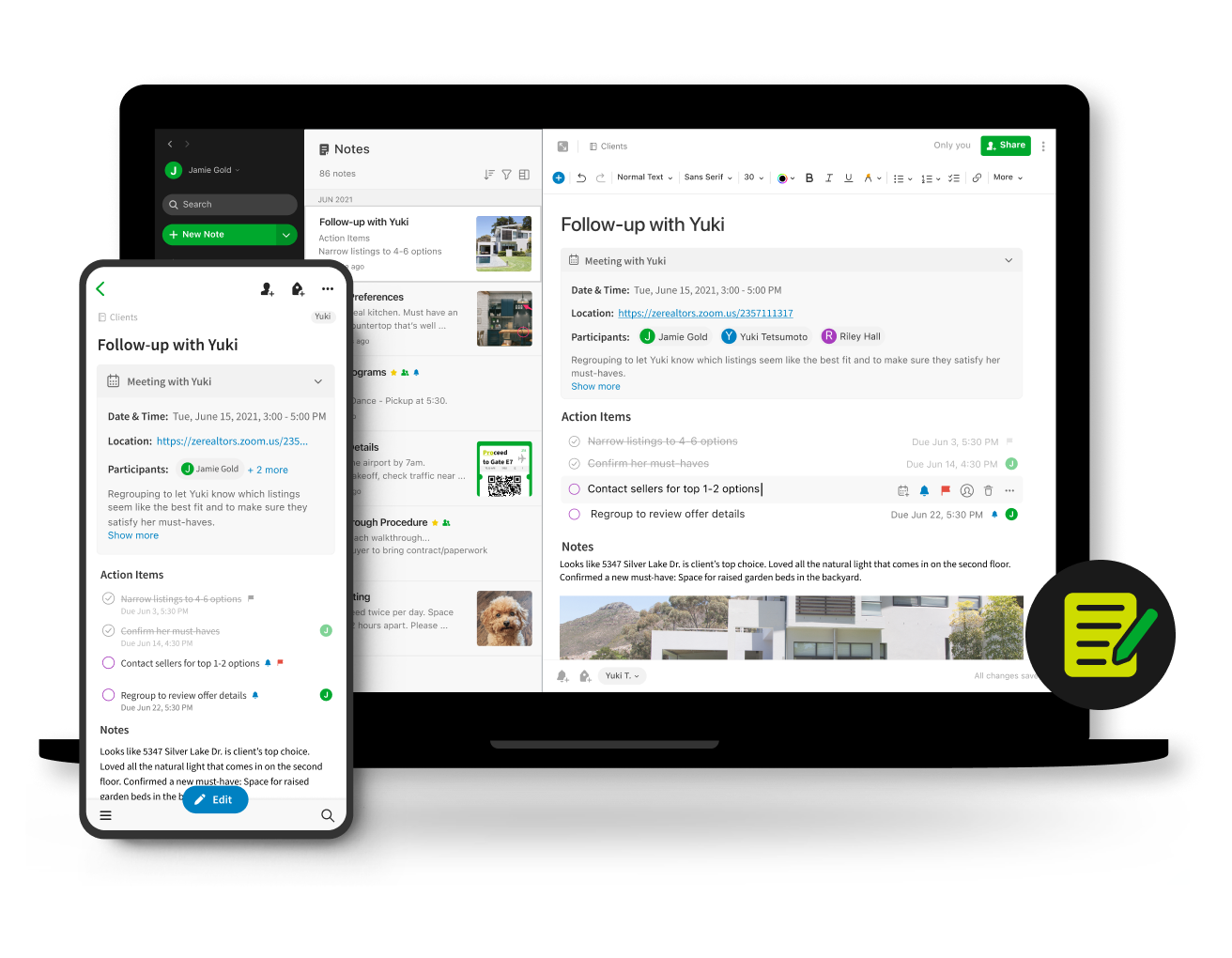 Evernote's online note-taking app