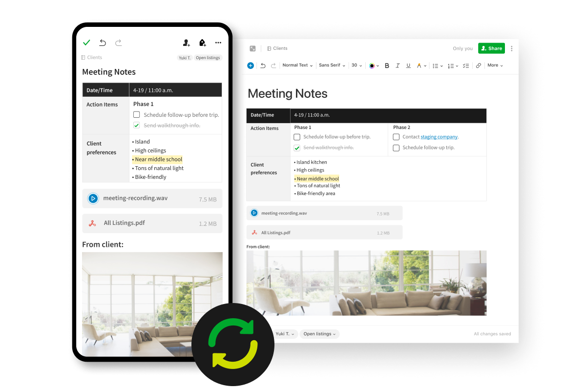 Image of the best meeting notes app to sync your notes online